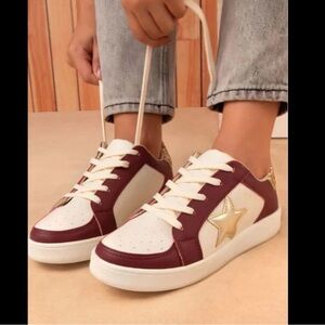 MIEL 56, Gameday sneakers, garnet / burgundy and gold, 9